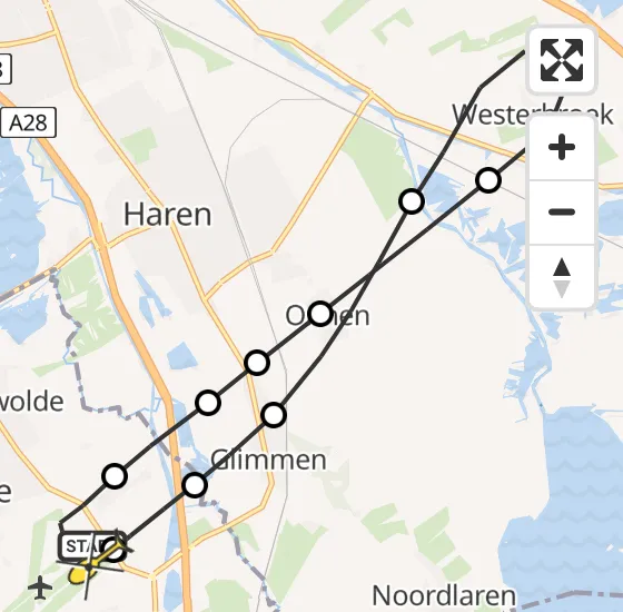 Vlucht Traumahelikopter PH-TTR van Groningen Airport Eelde naar Groningen Airport Eelde op donderdag 15 augustus 2024 10:41