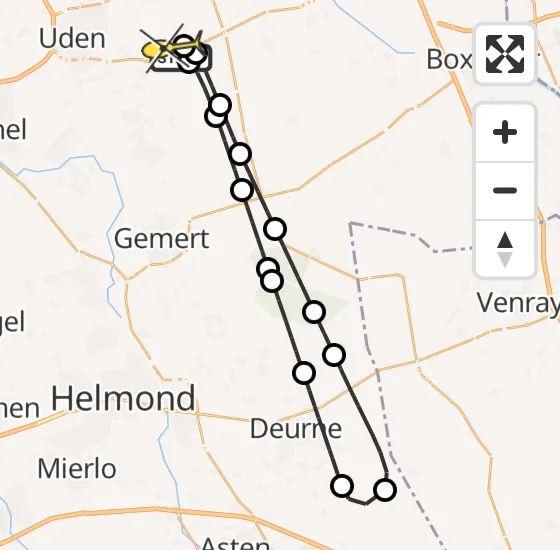 Vlucht Traumahelikopter PH-LLN van Vliegbasis Volkel naar Vliegbasis Volkel op donderdag 15 augustus 2024 12:18