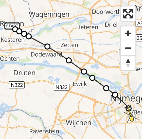 Vlucht Traumahelikopter PH-LLN van Rhenen naar Radboud Universitair Medisch Centrum op donderdag 15 augustus 2024 13:42