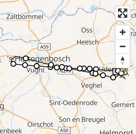 Vlucht Traumahelikopter PH-LLN van Vliegbasis Volkel naar Vliegbasis Volkel op donderdag 15 augustus 2024 14:55