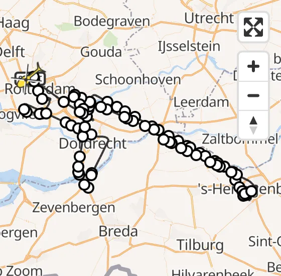 Vlucht Politiehelikopter PH-PXD van Rotterdam The Hague Airport naar Rotterdam The Hague Airport op donderdag 15 augustus 2024 15:25