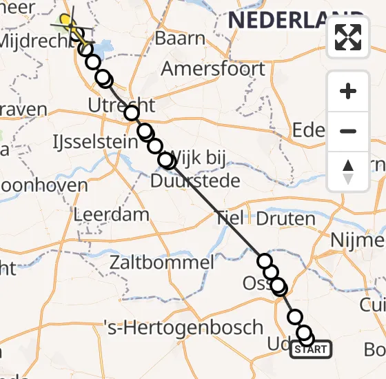 Vlucht Politiehelikopter PH-PXA van Vliegbasis Volkel naar Nieuwer Ter Aa op donderdag 15 augustus 2024 15:41