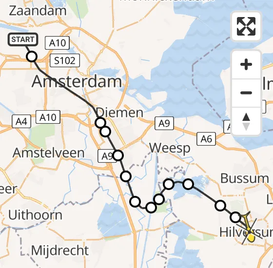 Vlucht Traumahelikopter PH-DOC van Amsterdam Heliport naar Hilversum op donderdag 15 augustus 2024 15:46