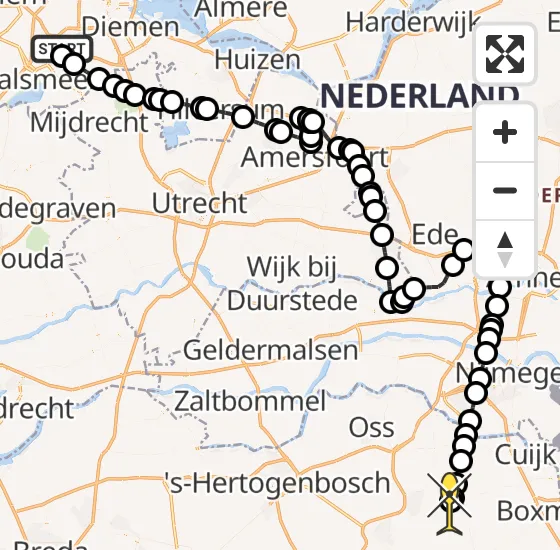 Vlucht Politiehelikopter PH-PXC van Schiphol naar Vliegbasis Volkel op donderdag 15 augustus 2024 17:10