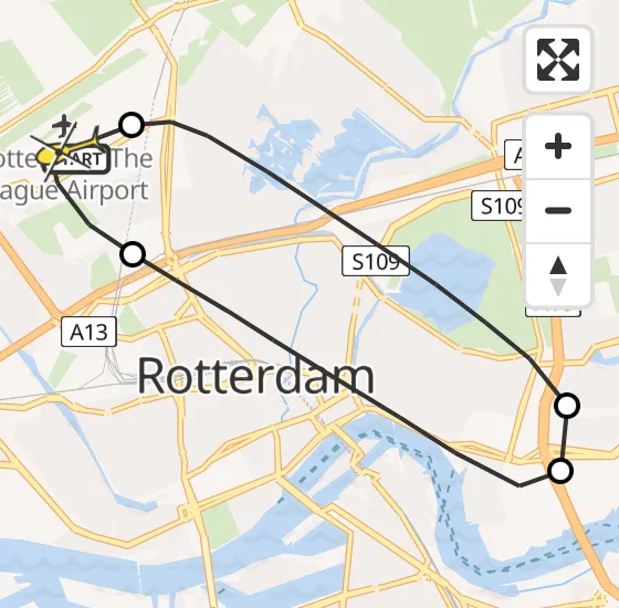 Vlucht Traumahelikopter PH-UMC van Rotterdam The Hague Airport naar Rotterdam The Hague Airport op donderdag 15 augustus 2024 17:42