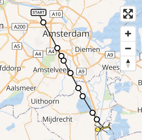 Vlucht Traumahelikopter PH-DOC van Amsterdam Heliport naar Nieuwersluis op donderdag 15 augustus 2024 18:13