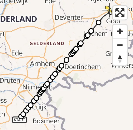 Vlucht Traumahelikopter PH-LLN van Vliegbasis Volkel naar Enter op donderdag 15 augustus 2024 22:27