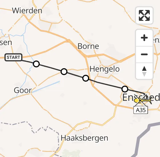 Vlucht Traumahelikopter PH-LLN van Enter naar Enschede op donderdag 15 augustus 2024 23:07