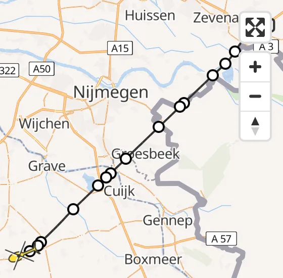 Vlucht Traumahelikopter PH-LLN van Didam naar Vliegbasis Volkel op vrijdag 16 augustus 2024 0:27