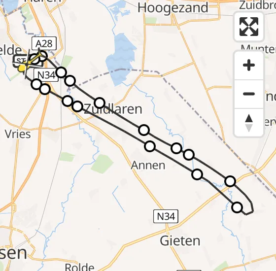 Vlucht Traumahelikopter PH-TTR van Groningen Airport Eelde naar Groningen Airport Eelde op vrijdag 16 augustus 2024 22:16