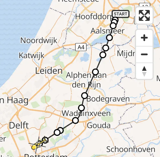 Vlucht Politiehelikopter PH-PXC van Schiphol naar Rotterdam The Hague Airport op donderdag 5 september 2024 6:49