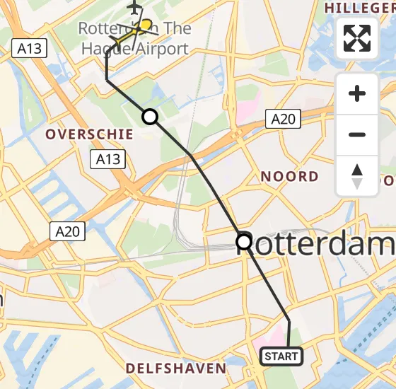 Vlucht Traumahelikopter PH-UMC van Erasmus MC naar Rotterdam The Hague Airport op donderdag 5 september 2024 8:45