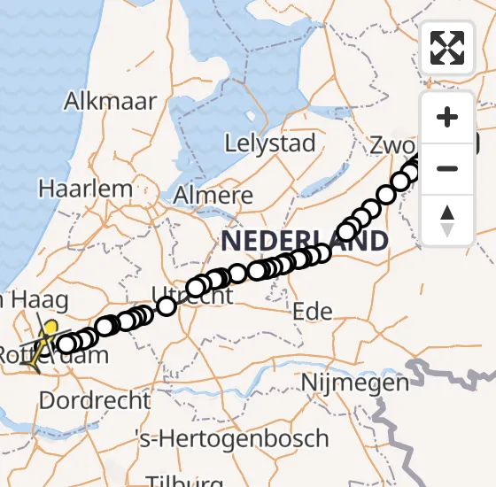 Vlucht Politiehelikopter PH-PXC van Dalfsen naar Rotterdam The Hague Airport op donderdag 5 september 2024 10:30