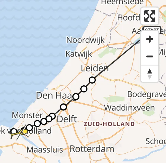 Vlucht Politiehelikopter PH-PXY van Aalsmeer naar Europoort op donderdag 5 september 2024 10:53