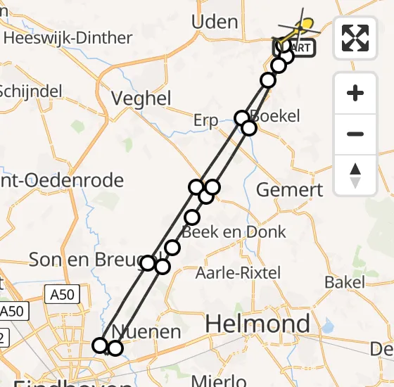 Vlucht Traumahelikopter PH-MAA van Vliegbasis Volkel naar Vliegbasis Volkel op donderdag 5 september 2024 11:13