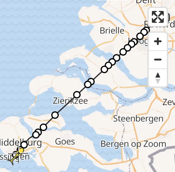 Vlucht Traumahelikopter PH-UMC van Rotterdam The Hague Airport naar Vlissingen op donderdag 5 september 2024 13:17