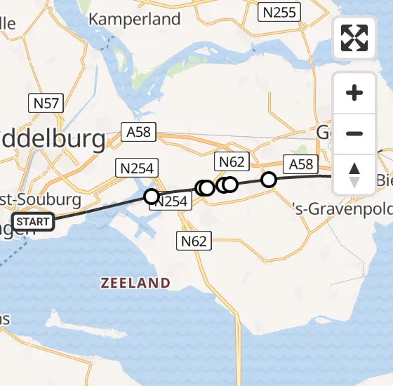 Vlucht Traumahelikopter PH-UMC van Ritthem naar Goes op donderdag 5 september 2024 13:53