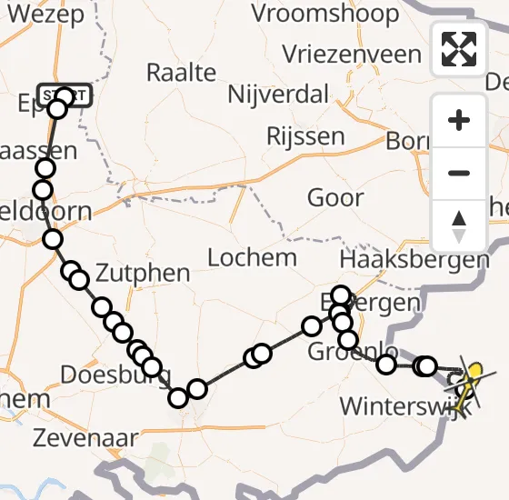 Vlucht Politiehelikopter PH-PXA van Epe naar Stadtlohn op donderdag 5 september 2024 16:14