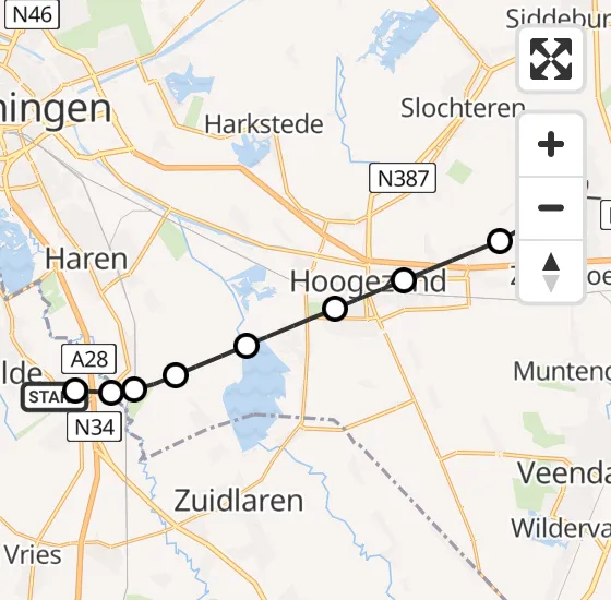 Vlucht Traumahelikopter PH-TTR van Groningen Airport Eelde naar Noordbroek op donderdag 5 september 2024 16:18