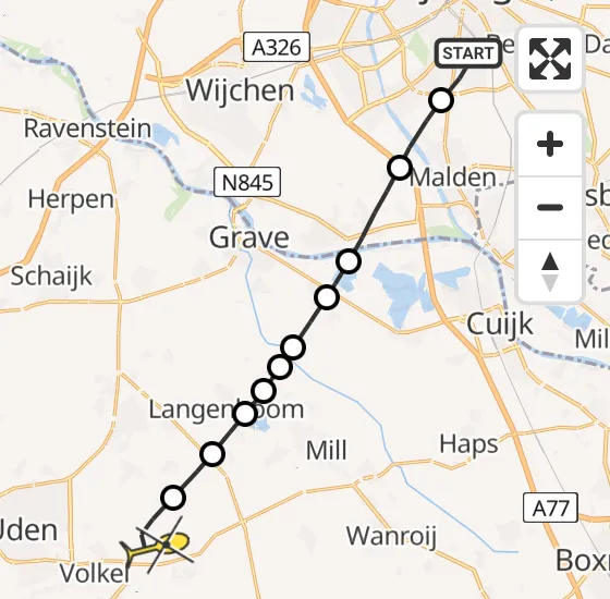 Vlucht Traumahelikopter PH-MAA van Radboud Universitair Medisch Centrum naar Vliegbasis Volkel op donderdag 5 september 2024 17:44