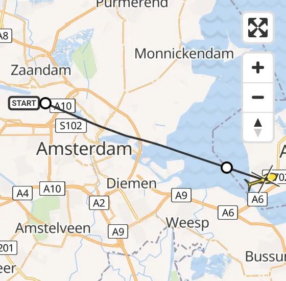 Vlucht Traumahelikopter PH-LLN van Amsterdam Heliport naar Almere op donderdag 5 september 2024 17:50