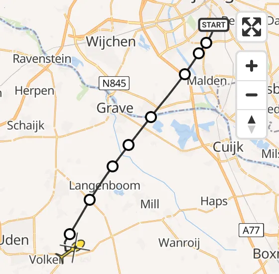 Vlucht Traumahelikopter PH-MAA van Radboud Universitair Medisch Centrum naar Vliegbasis Volkel op donderdag 5 september 2024 19:26