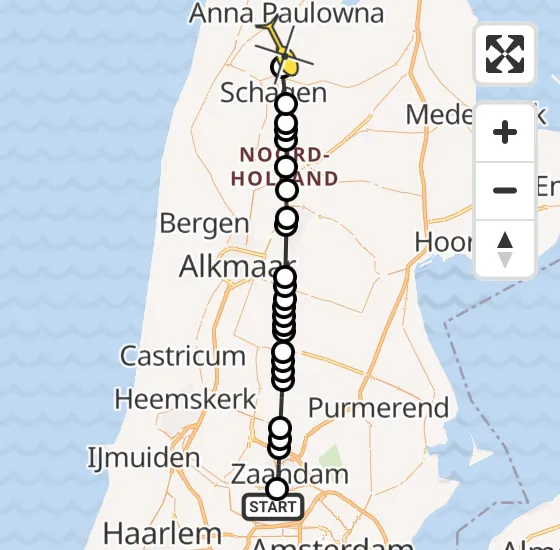 Vlucht Traumahelikopter PH-LLN van Amsterdam Heliport naar Oudesluis op donderdag 5 september 2024 20:37