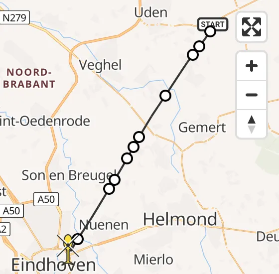 Vlucht Traumahelikopter PH-MAA van Vliegbasis Volkel naar Eindhoven op donderdag 5 september 2024 20:58