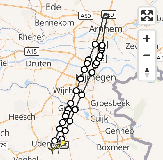 Vlucht Traumahelikopter PH-MAA van Vliegbasis Volkel naar Vliegbasis Volkel op vrijdag 6 september 2024 1:03