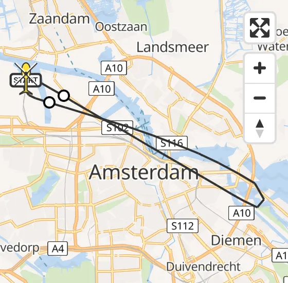 Vlucht Traumahelikopter PH-LLN van Amsterdam Heliport naar Amsterdam Heliport op vrijdag 6 september 2024 1:04