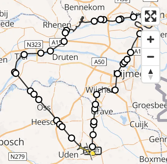 Vlucht Politiehelikopter PH-PXA van Volkel naar Vliegbasis Volkel op vrijdag 6 september 2024 9:21