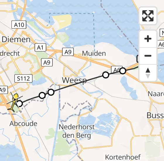 Vlucht Traumahelikopter PH-LLN van Almere naar Academisch Medisch Centrum (AMC) op vrijdag 6 september 2024 10:00