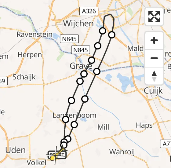 Vlucht Traumahelikopter PH-MAA van Vliegbasis Volkel naar Vliegbasis Volkel op vrijdag 6 september 2024 10:41