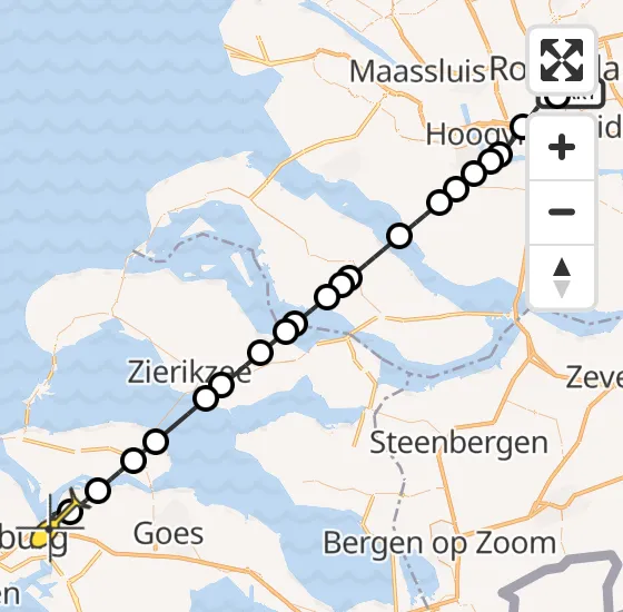 Vlucht Kustwachthelikopter PH-SAR van Erasmus MC naar Vliegveld Midden-Zeeland op vrijdag 6 september 2024 10:44