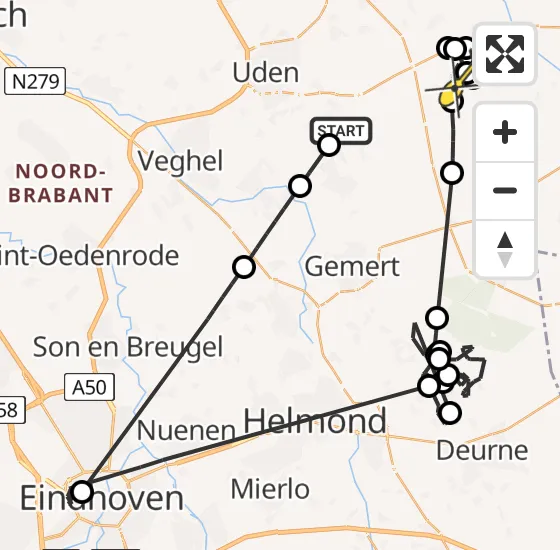 Vlucht Politiehelikopter PH-PXA van Volkel naar Wilbertoord op vrijdag 6 september 2024 15:40