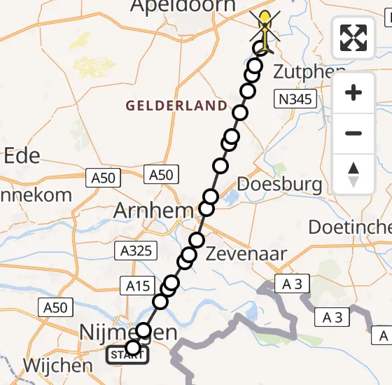 Vlucht Traumahelikopter PH-MAA van Radboud Universitair Medisch Centrum naar Klarenbeek op vrijdag 6 september 2024 15:45