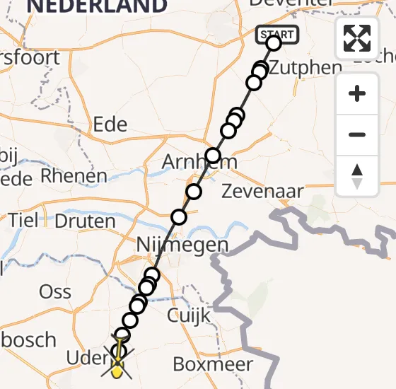 Vlucht Traumahelikopter PH-MAA van Voorst naar Vliegbasis Volkel op vrijdag 6 september 2024 16:14