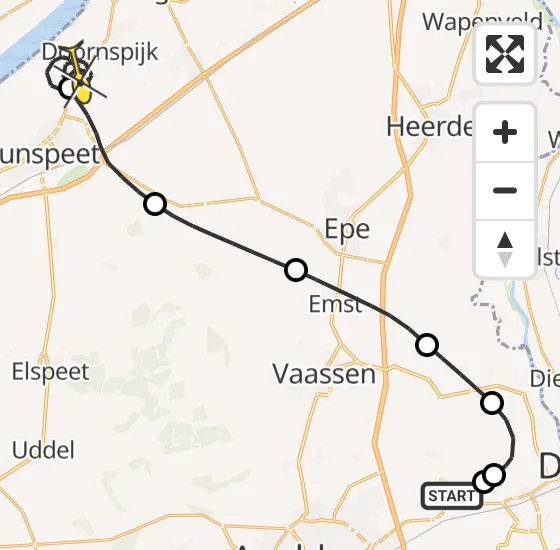 Vlucht Politiehelikopter PH-PXD van Vliegveld Teuge naar Doornspijk op vrijdag 6 september 2024 17:37