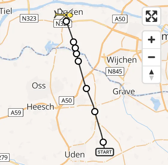 Vlucht Traumahelikopter PH-MAA van Vliegbasis Volkel naar Puiflijk op vrijdag 6 september 2024 17:53