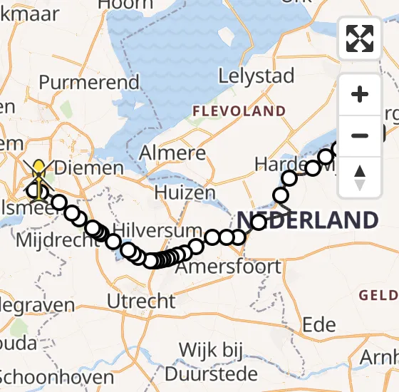 Vlucht Politiehelikopter PH-PXD van Doornspijk naar Schiphol op vrijdag 6 september 2024 17:52