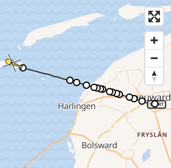 Vlucht Ambulancehelikopter PH-OOP van Goutum naar Vlieland op vrijdag 6 september 2024 18:41