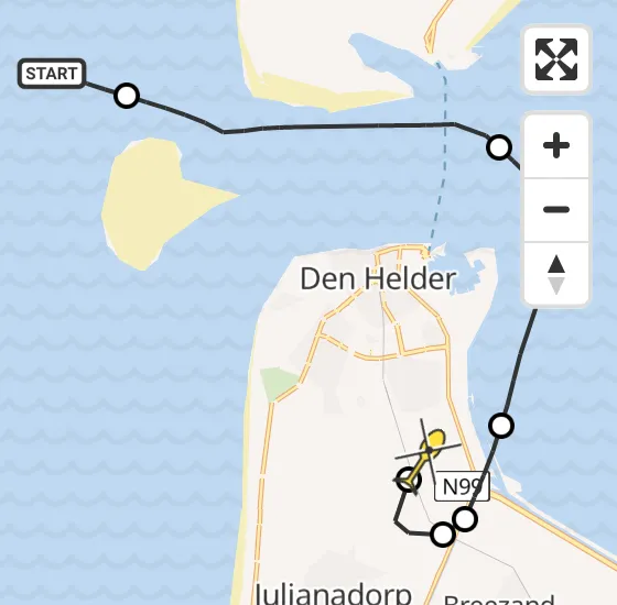 Vlucht Kustwachthelikopter PH-NCG van  naar Vliegveld De Kooy op vrijdag 6 september 2024 21:32