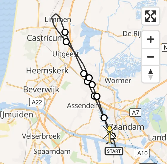 Vlucht Traumahelikopter PH-LLN van Amsterdam Heliport naar Zaandam op zaterdag 7 september 2024 13:03