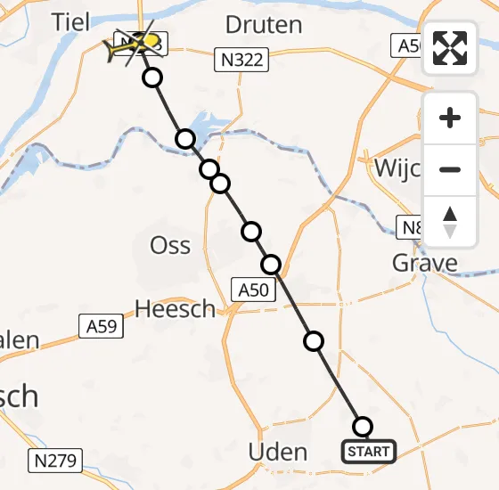 Vlucht Traumahelikopter PH-MAA van Vliegbasis Volkel naar Wamel op zaterdag 7 september 2024 13:47