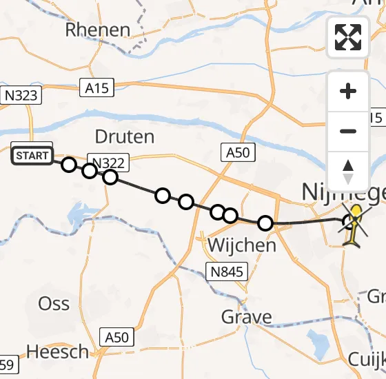 Vlucht Traumahelikopter PH-MAA van Beneden-Leeuwen naar Radboud Universitair Medisch Centrum op zaterdag 7 september 2024 14:10