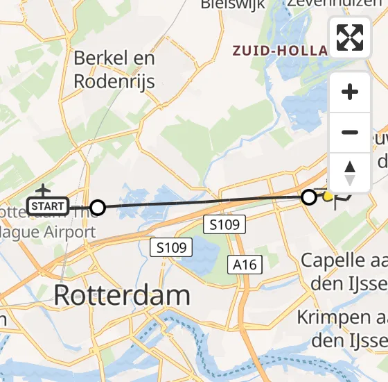 Vlucht Traumahelikopter PH-UMC van Rotterdam The Hague Airport naar Capelle aan den IJssel op zaterdag 7 september 2024 15:33