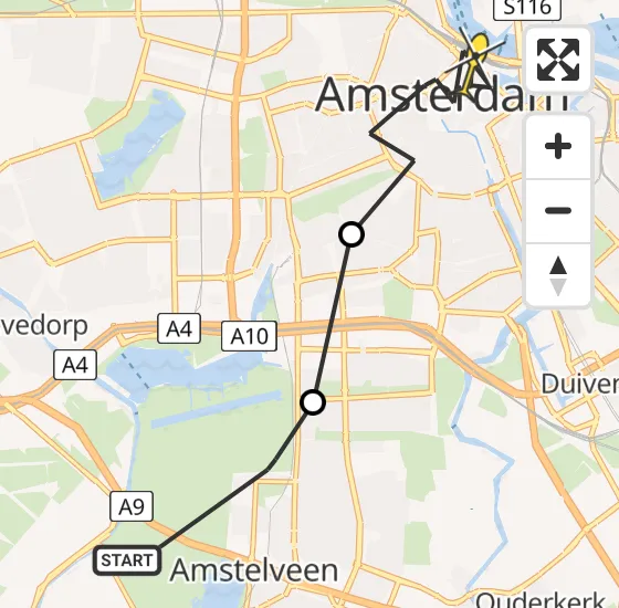 Vlucht Politiehelikopter PH-PXB van Amstelveen naar Amsterdam op zaterdag 7 september 2024 15:41