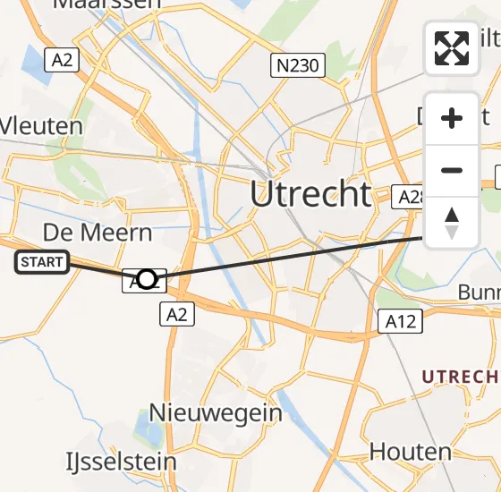 Vlucht Traumahelikopter PH-MAA van De Meern naar Universitair Medisch Centrum Utrecht op zaterdag 7 september 2024 16:55