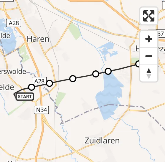 Vlucht Traumahelikopter PH-TTR van Groningen Airport Eelde naar Hoogezand op zaterdag 7 september 2024 18:22