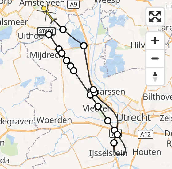 Vlucht Politiehelikopter PH-PXB van Amstelveen naar Amstelveen op zaterdag 7 september 2024 18:27